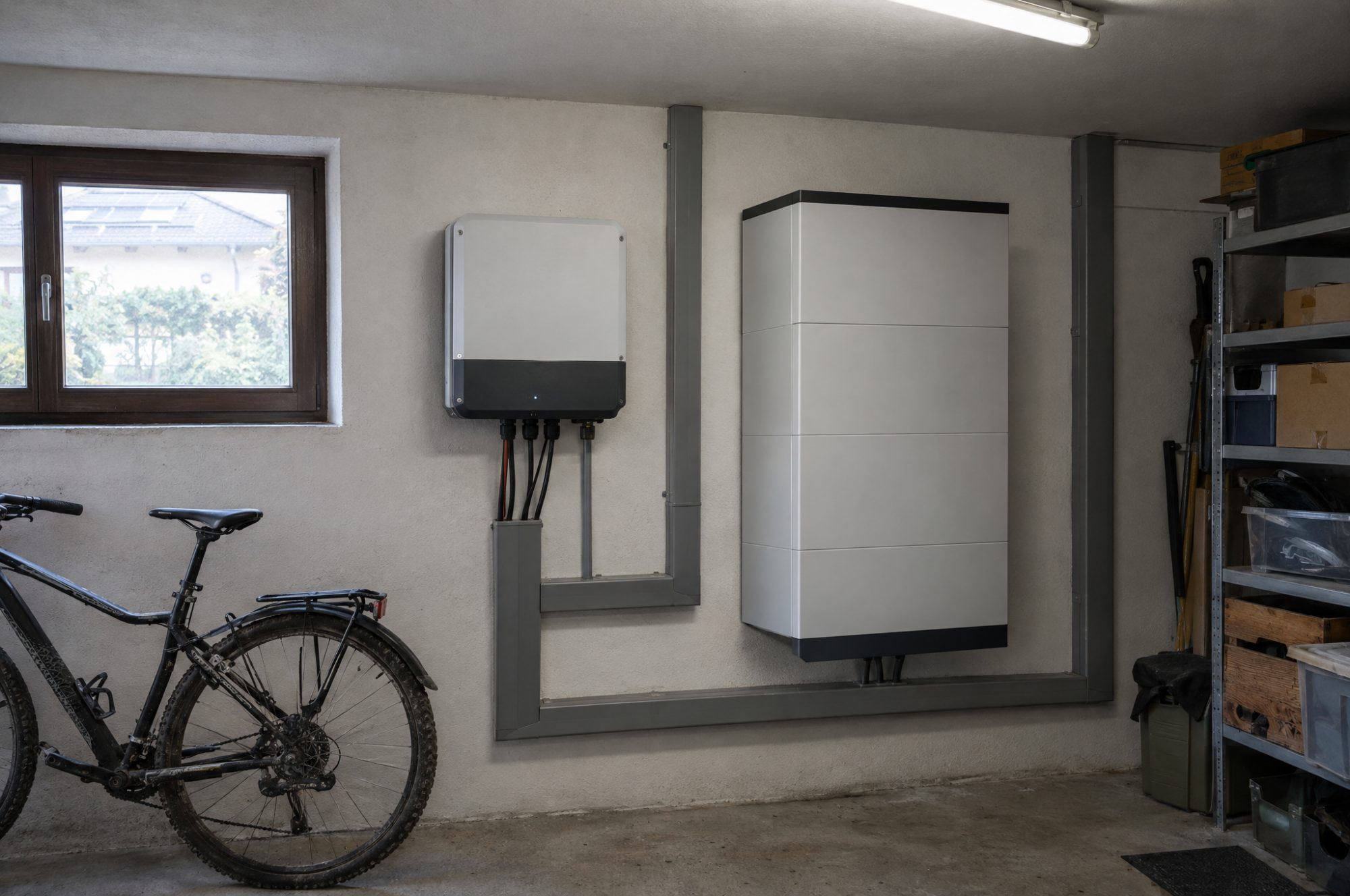 Stromspeicher und Wechselrichter im Technikraum
